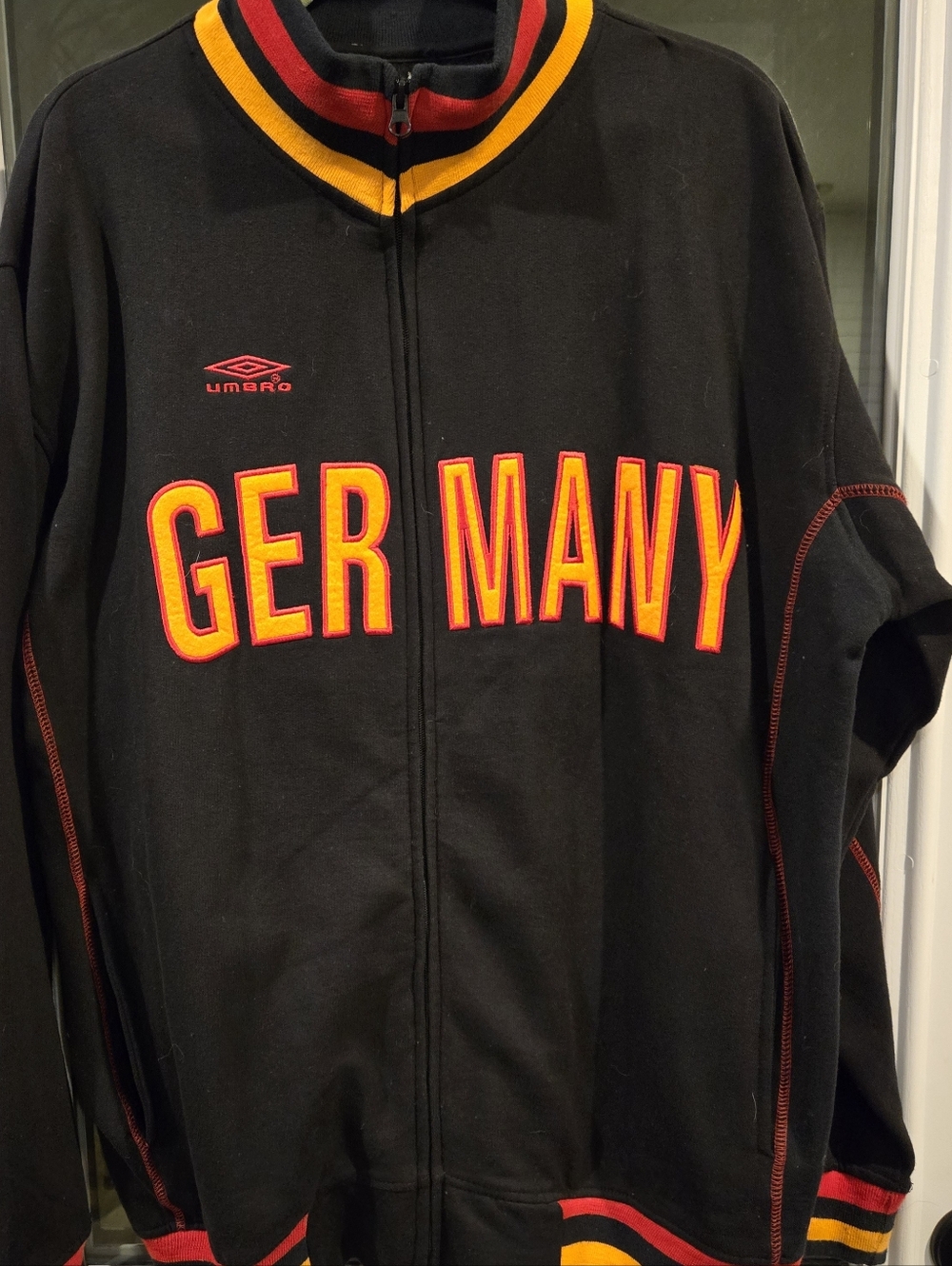 Umbro Black Germany Track Jacket with Red & Yellow Trim Unisex World Cup Soccer